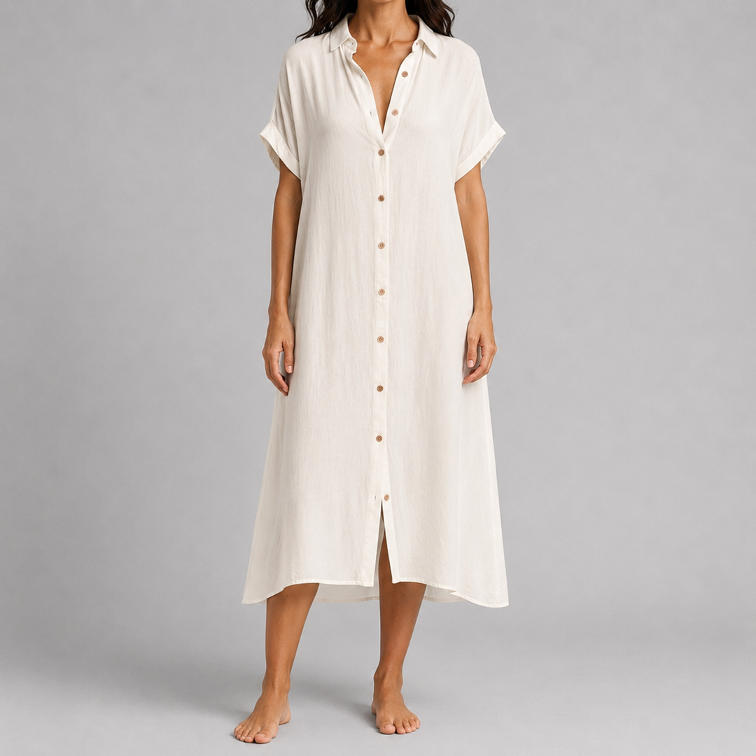 Camille™ Button-Front Midi Dress
