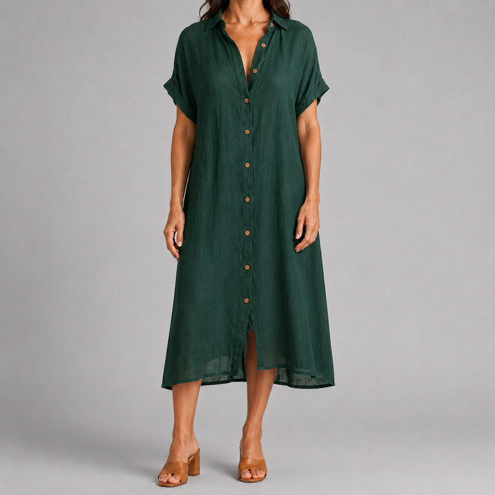 Camille™ Button-Front Midi Dress