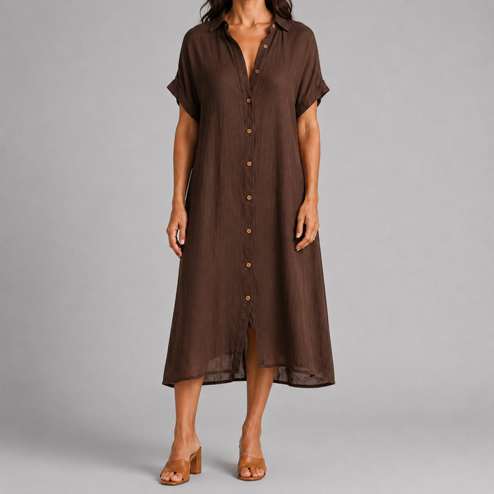Camille™ Button-Front Midi Dress