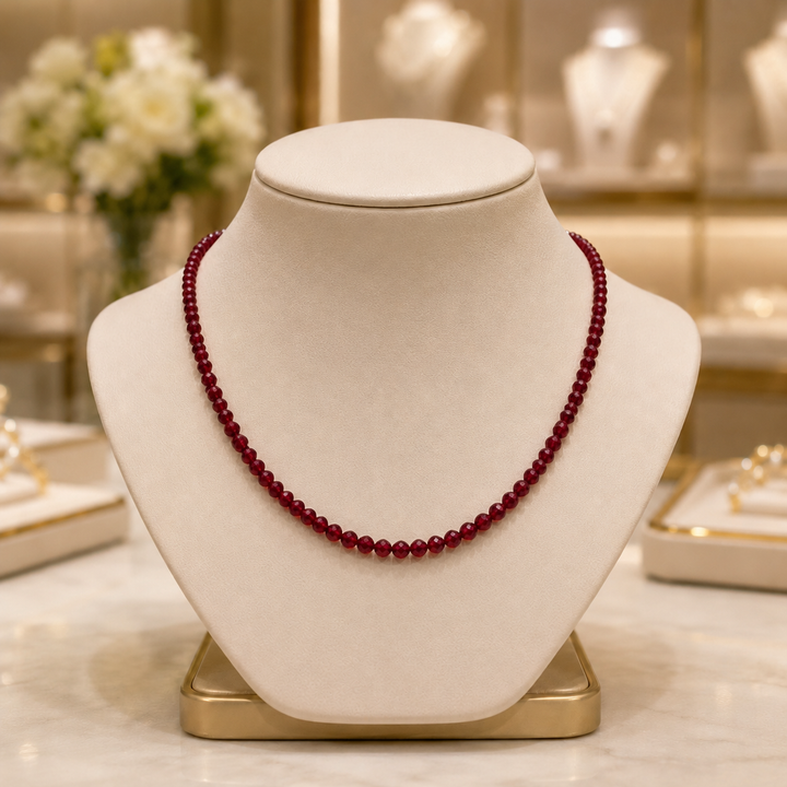 Merlina™ Garnet Bead Necklace