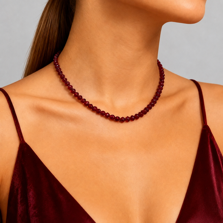 Merlina™ Garnet Bead Necklace