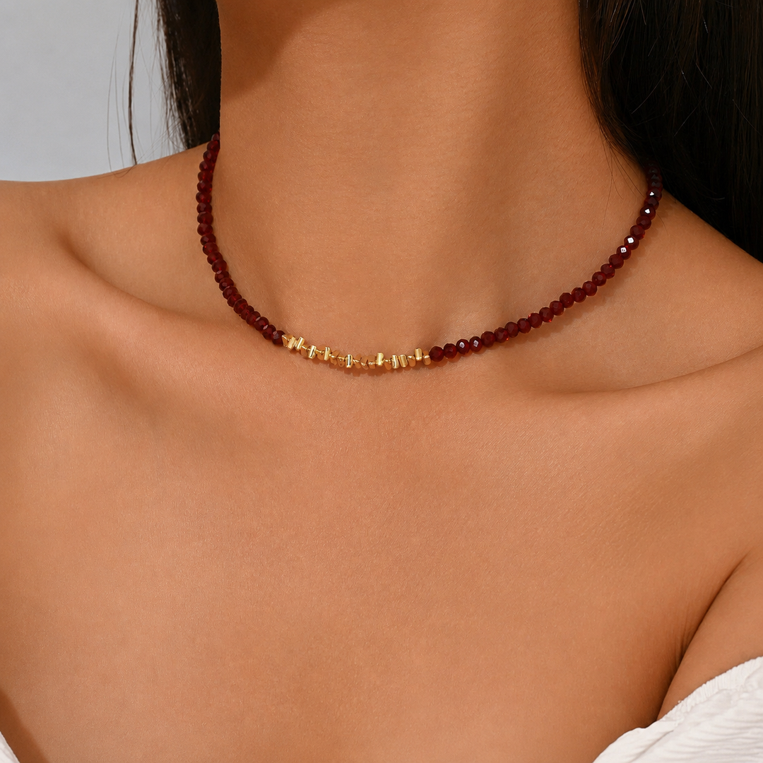 Arielle™ Garnet Bar Necklace