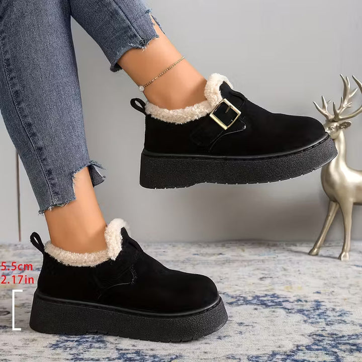 Cambridge Suede Fur-Lined Loafers