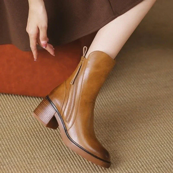 Aveline Leather Ankle Boots