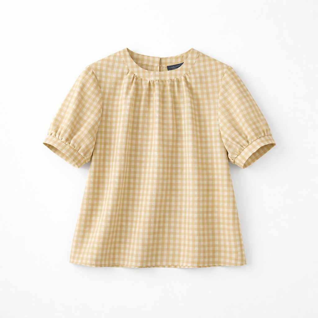 Daisy Gingham Puff Sleeve Blouse