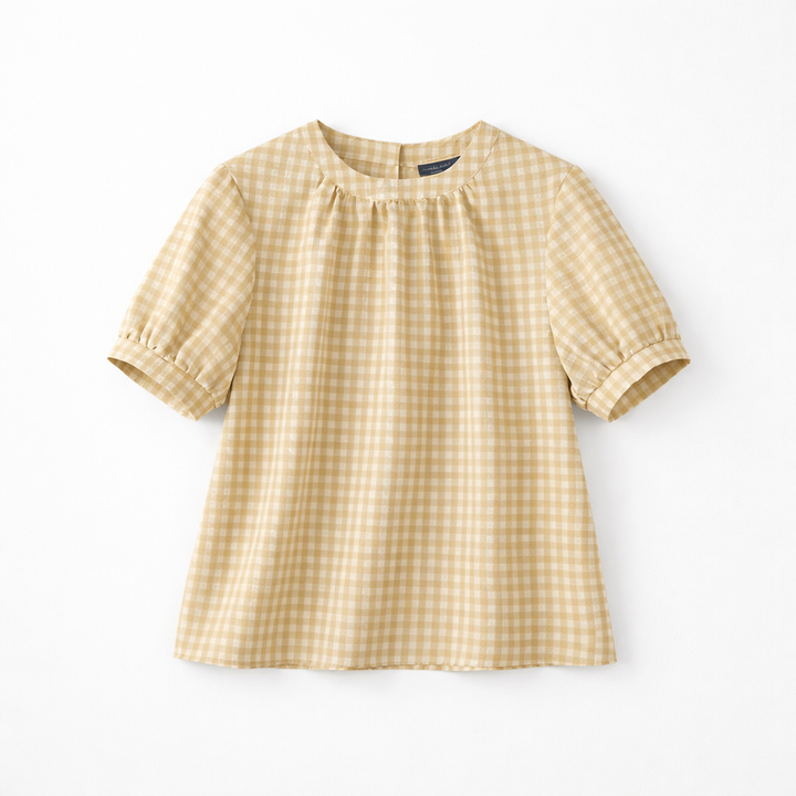 Daisy Gingham Puff Sleeve Blouse