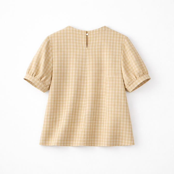 Daisy Gingham Puff Sleeve Blouse