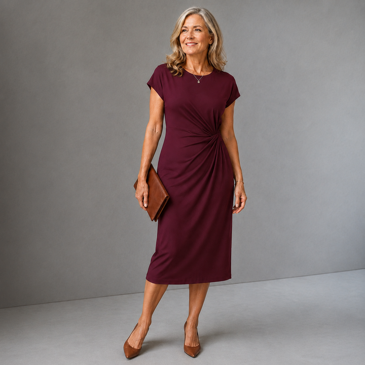 Ainsley™ Ruched Midi Dress