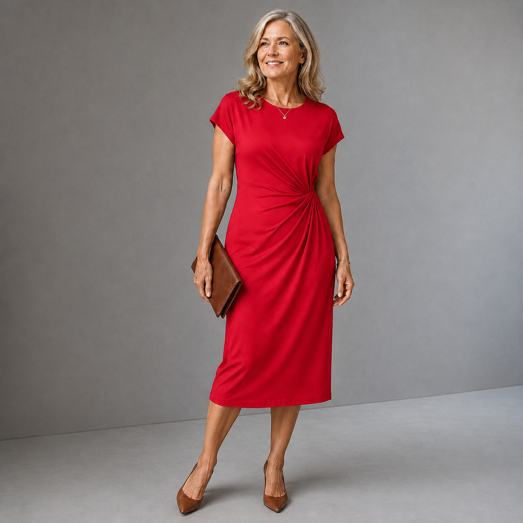 Ainsley™ Ruched Midi Dress