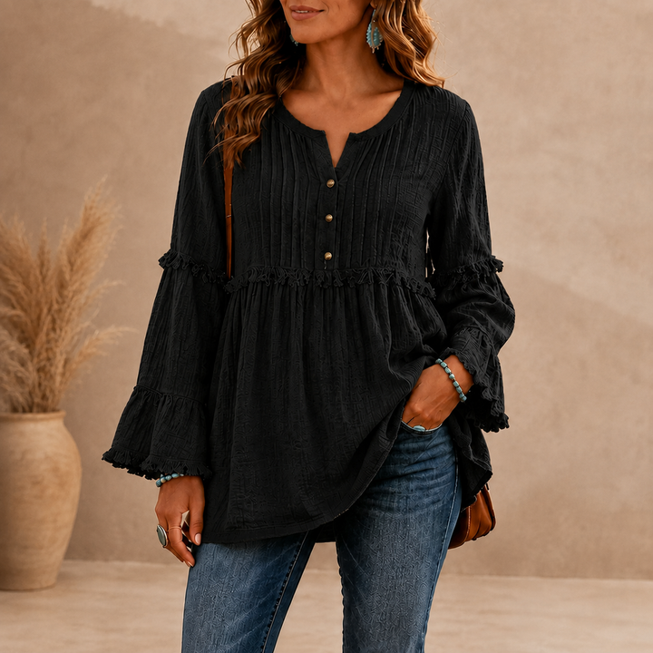 Everly™ Textured Ruffle Blouse