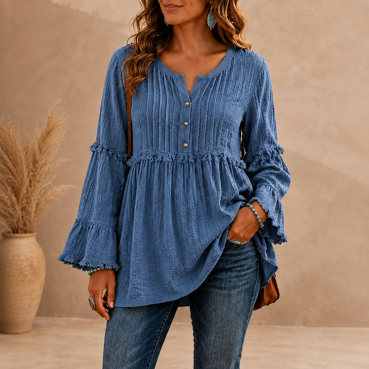 Everly™ Textured Ruffle Blouse