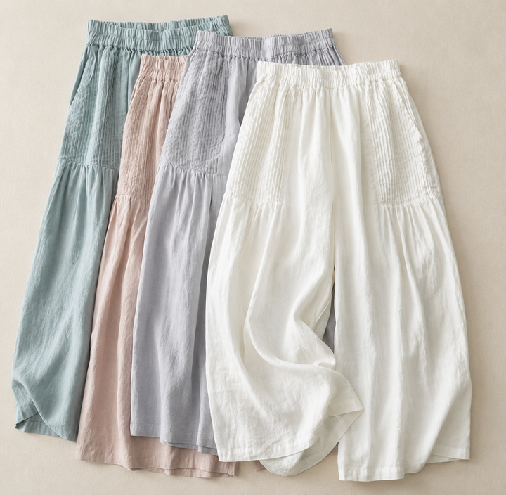 Elara Cotton Linen Palazzo Pants
