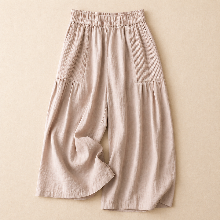 Elara Cotton Linen Palazzo Pants
