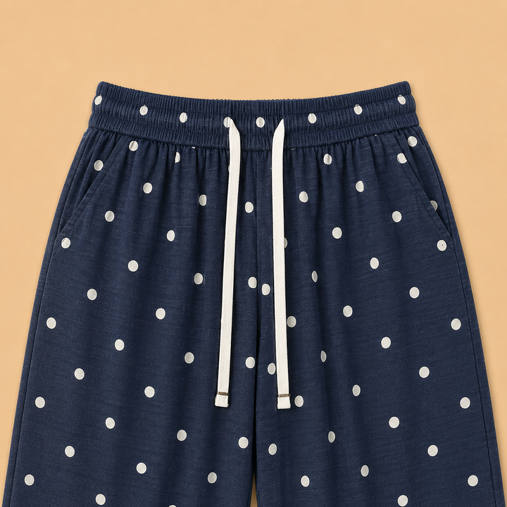Elodie Cotton Linen Polka Pants