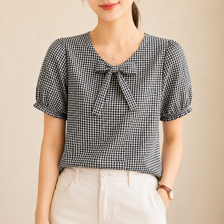 Clara Bow Gingham Blouse