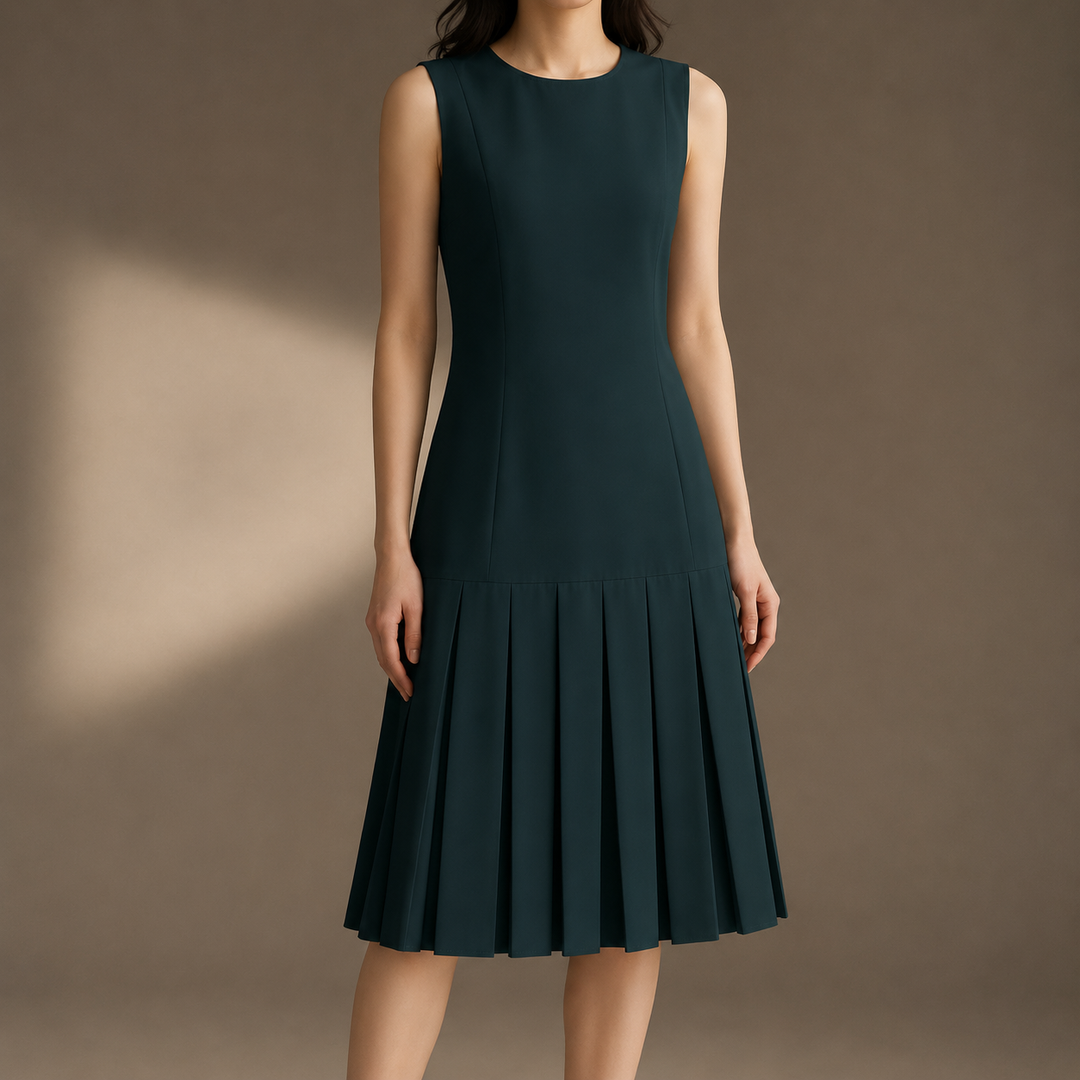 Aveline Pleated Midi Dress