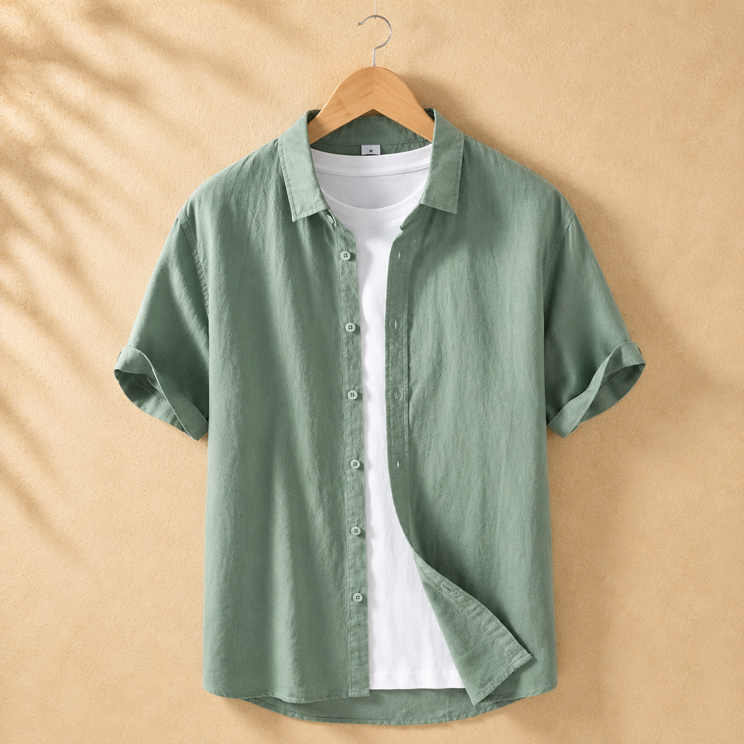 Benson Cotton Linen Button-Up Shirt