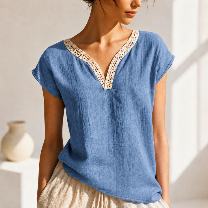 Elira Relaxed V-Neck Top