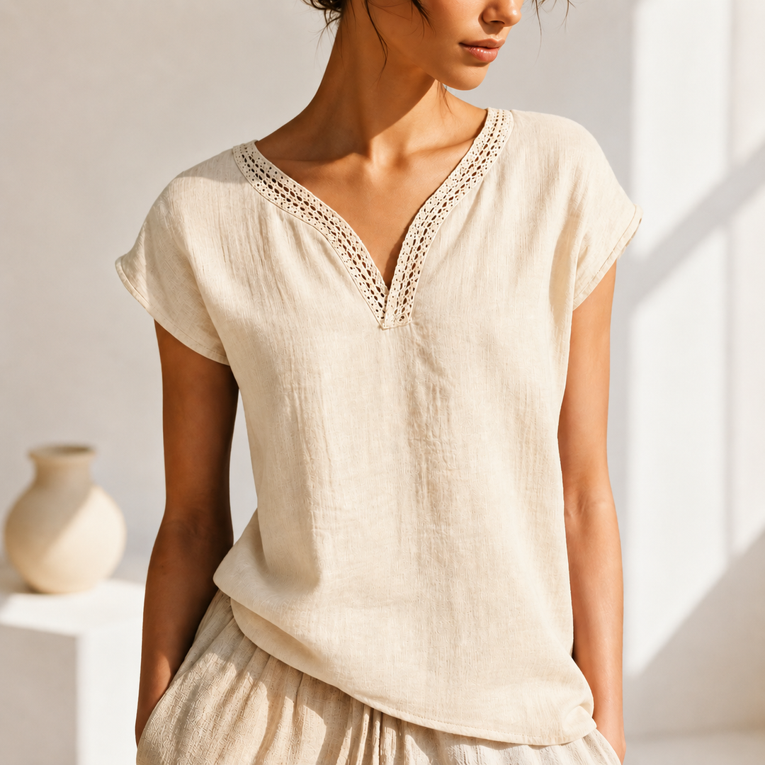Elira Relaxed V-Neck Top
