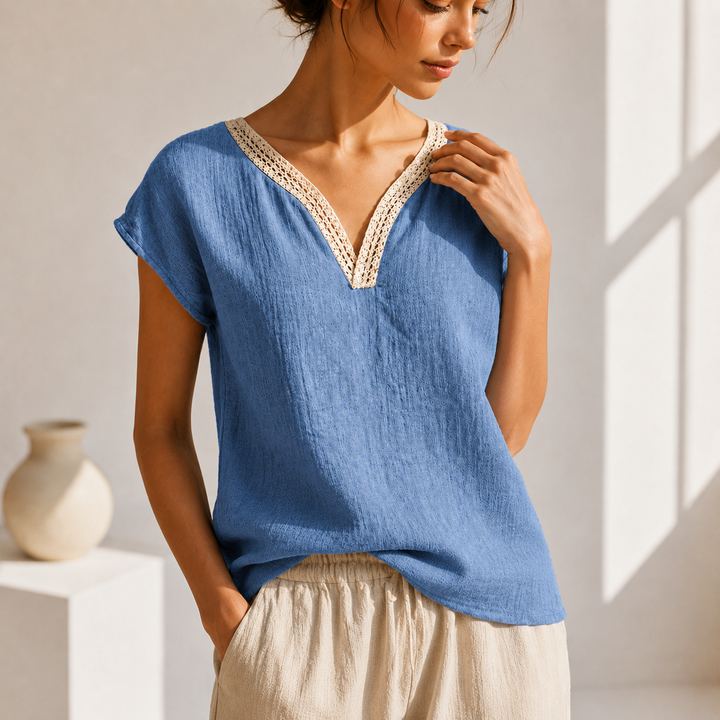 Elira Relaxed V-Neck Top
