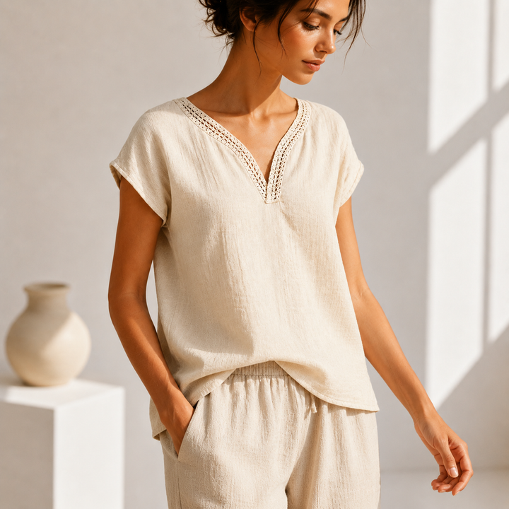 Elira Relaxed V-Neck Top