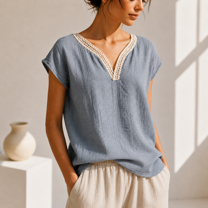 Elira Relaxed V-Neck Top