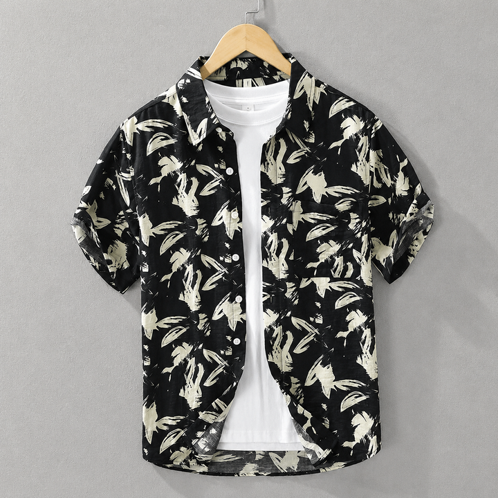 Auren Abstract Cotton Linen Shirt