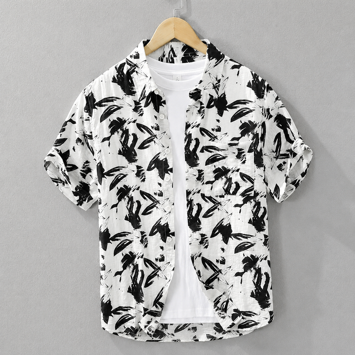 Auren Abstract Cotton Linen Shirt