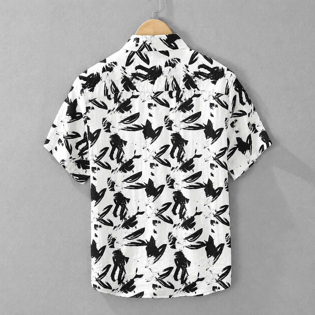 Auren Abstract Cotton Linen Shirt