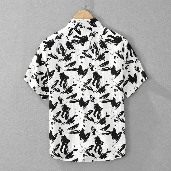 Auren Abstract Cotton Linen Shirt