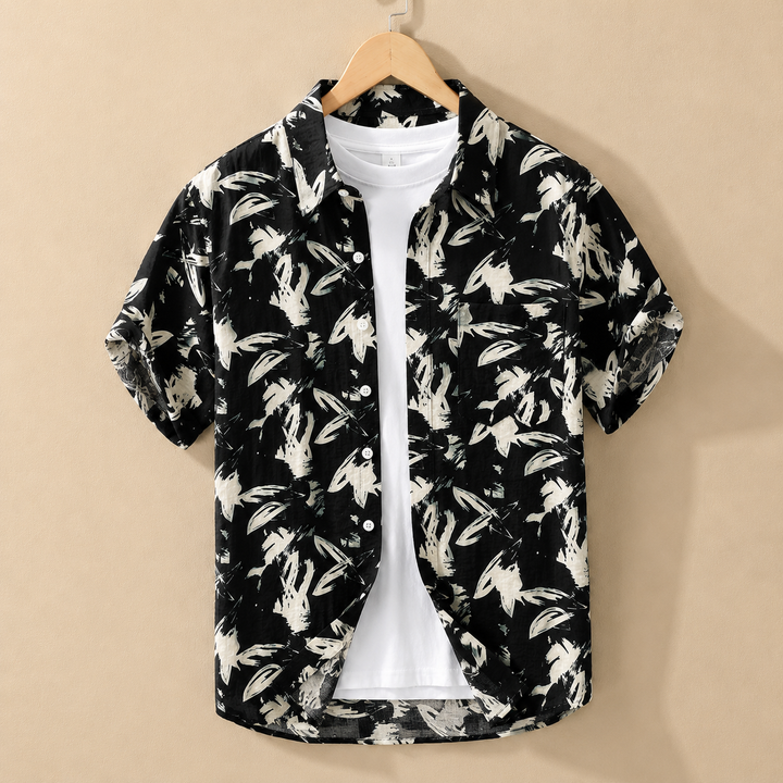 Auren Abstract Cotton Linen Shirt