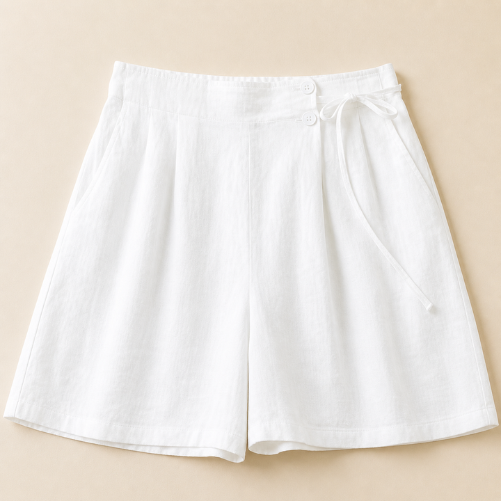 Amara Cotton Linen Wrap Shorts