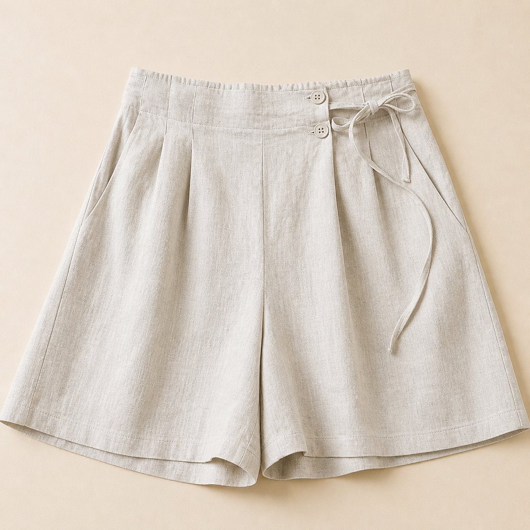 Amara Cotton Linen Wrap Shorts