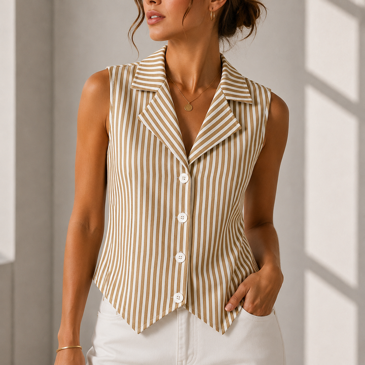 Camille Stripe Vest