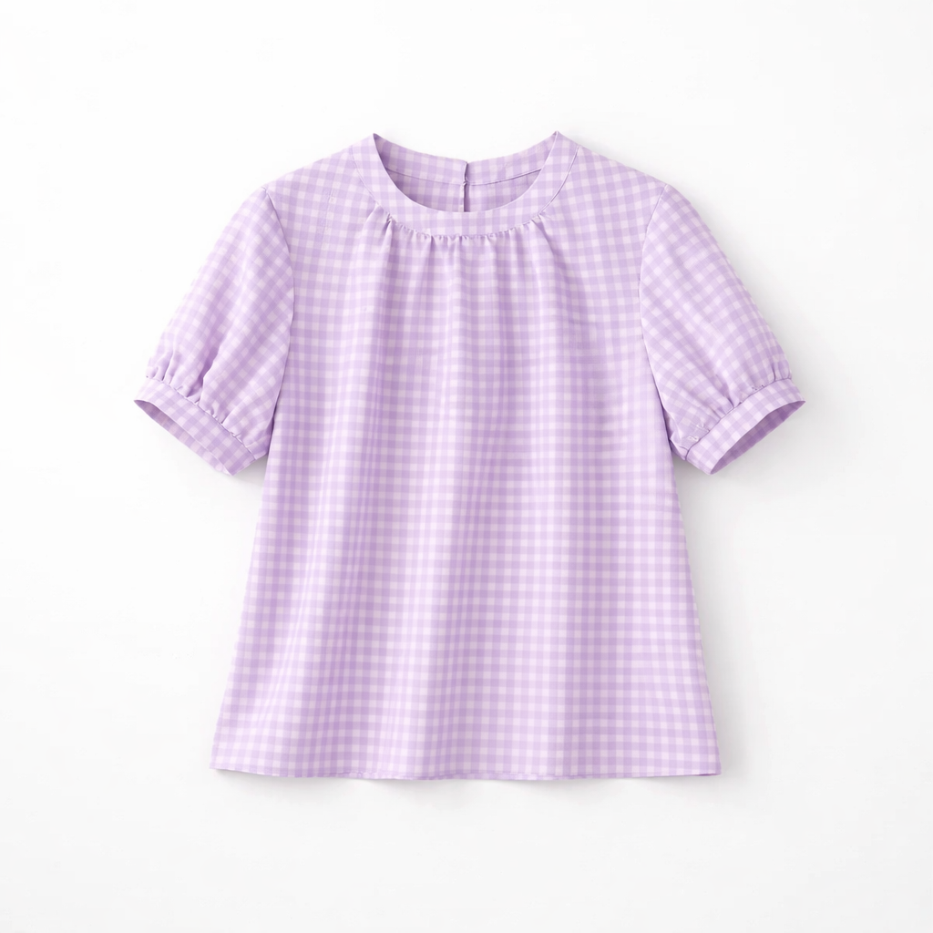 Daisy Gingham Puff Sleeve Blouse