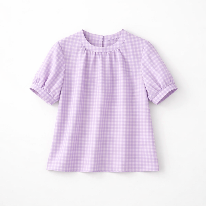 Daisy Gingham Puff Sleeve Blouse