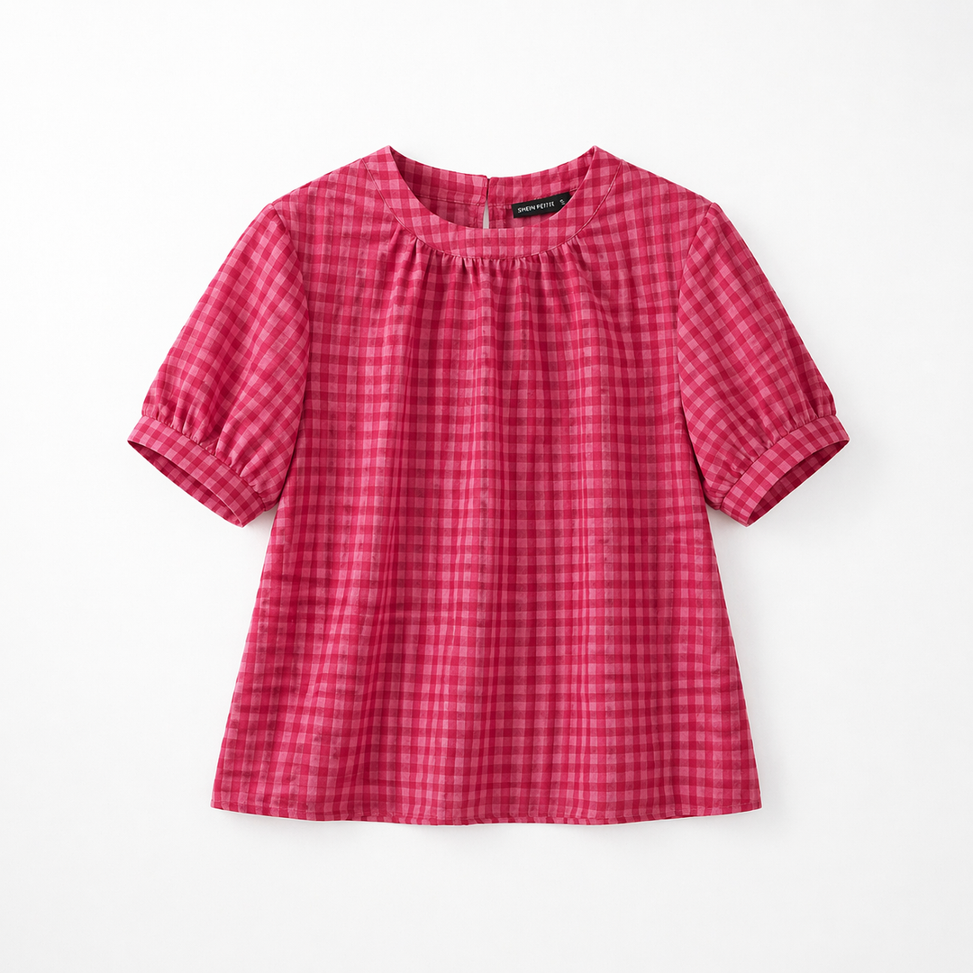 Daisy Gingham Puff Sleeve Blouse