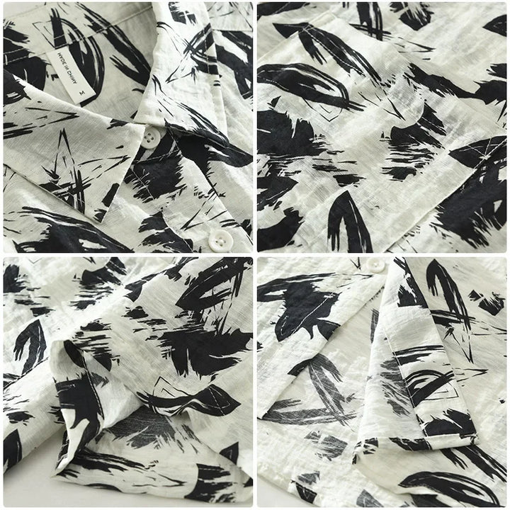 Auren Abstract Cotton Linen Shirt