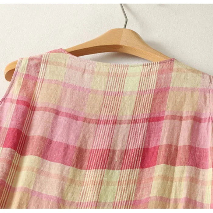 Aveline Cotton Plaid Maxi Dress