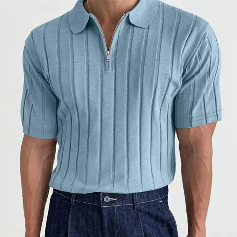 Knit Quarter-Zip Short Sleeve Polo