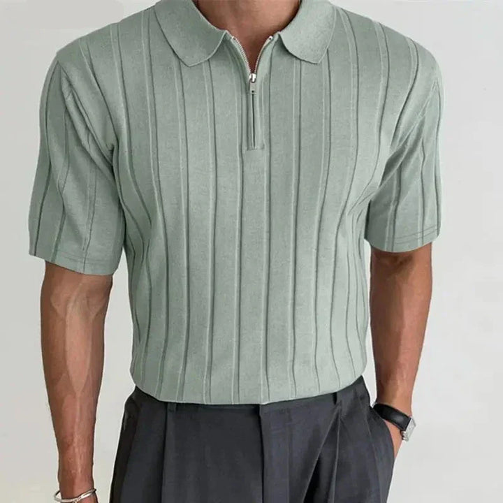 Knit Quarter-Zip Short Sleeve Polo