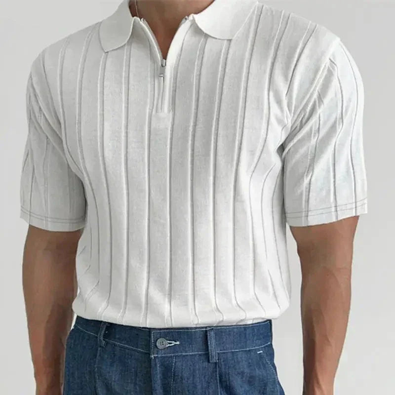 Knit Quarter-Zip Short Sleeve Polo