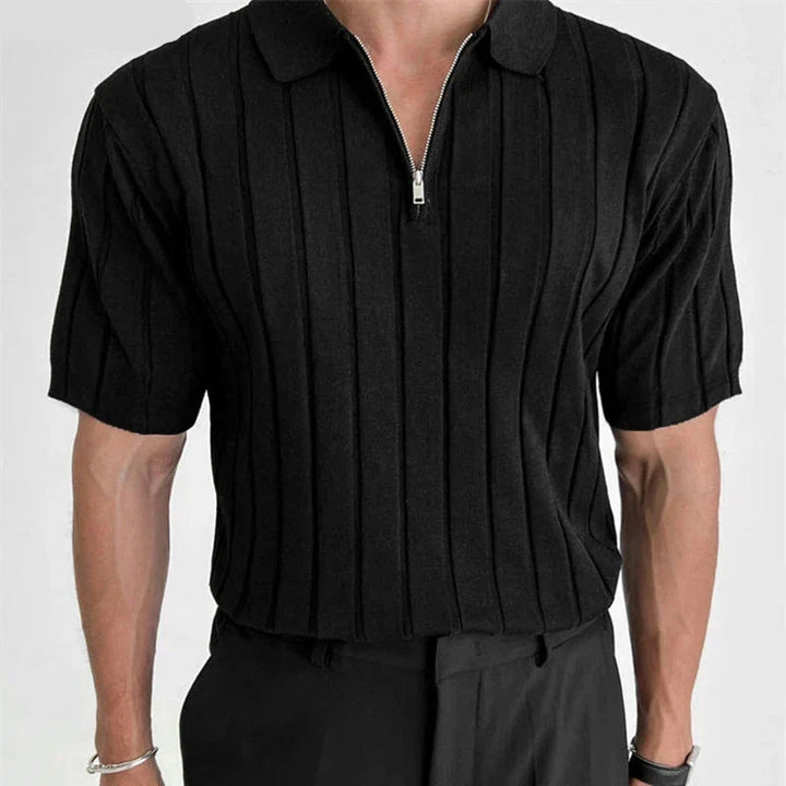 Knit Quarter-Zip Short Sleeve Polo