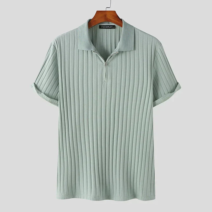 Knit Quarter-Zip Short Sleeve Polo