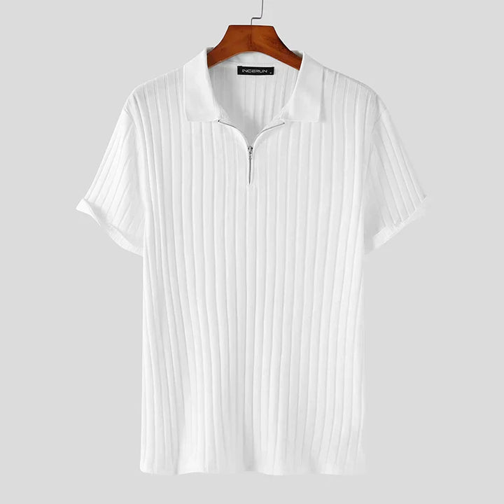 Knit Quarter-Zip Short Sleeve Polo