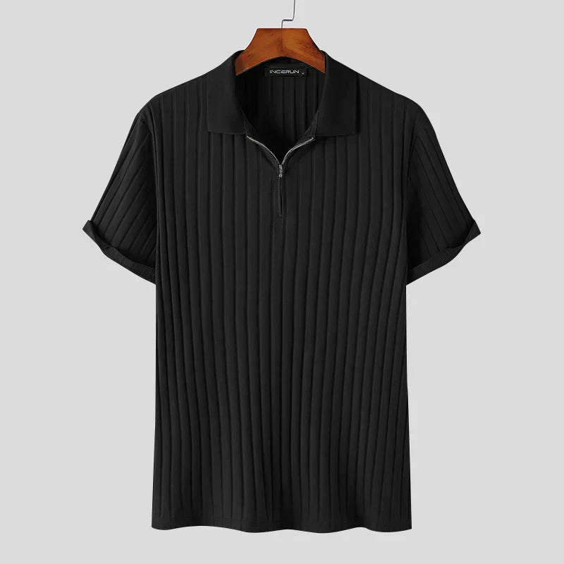 Knit Quarter-Zip Short Sleeve Polo